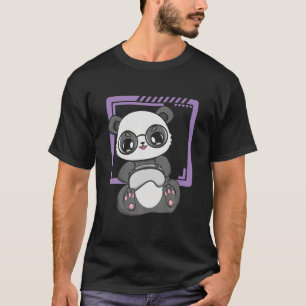 Panda Gamer bei der Arbeit Kawaii Bärengrünviromen T-Shirt