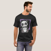 Panda Gamer bei der Arbeit Kawaii Bärengrünviromen T-Shirt (Vorne ganz)