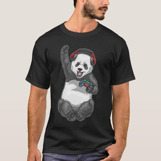 Panda Gamer Controller T-Shirt (Vorderseite)
