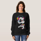Panda Gaming Video Gamer Kinder Jungs Mädchen Sweatshirt (Vorne ganz)
