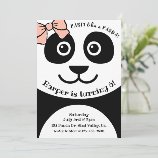 Panda, Geburtstag, Kinder Party, Panda Thema (Stehend Vorderseite)