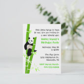 Panda-Geburtstags-Einladung Einladung (Stehend Vorderseite)