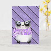 Panda-Geburtstagsbär aus lila Holz Karte (Gelbe Blume)