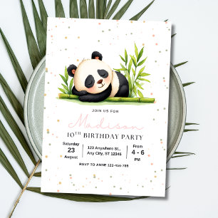 Panda-Geburtstagseinladung, Geburtstag von Panda-M Einladung
