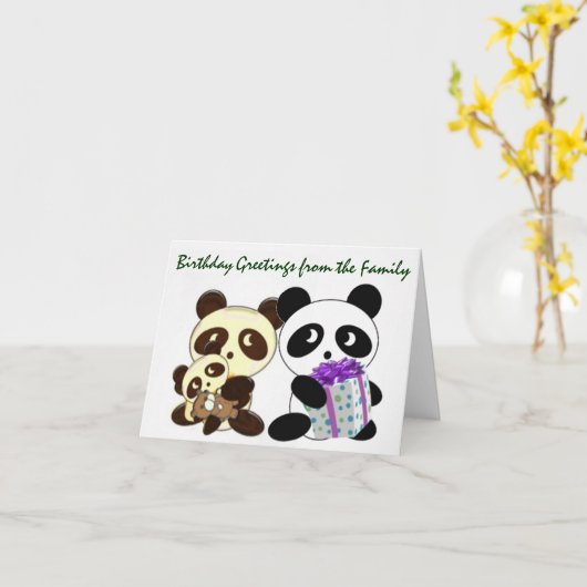 Panda Geburtstagsgrüße Karte (Gelbe Blume)