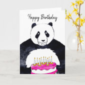 Panda-Geburtstagskarte Karte (Gelbe Blume)