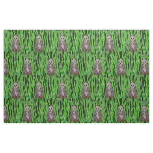 Panda - gekämmter Baumwollstoff Stoff (Fat Quarter (45,7 x 55,9 cm))