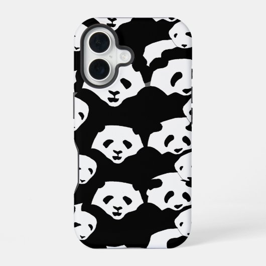 Panda gemustert iPhone 16 hülle (Rückseite)