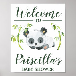 Panda Gender Neutral Baby Dusche Willkommen Poster