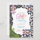 Panda Gender Reveal Einladung (Vorderseite)