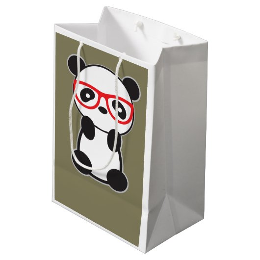 Panda-Geschenk-Tasche Mittlere Geschenktüte (Rückseite Schrägansicht)