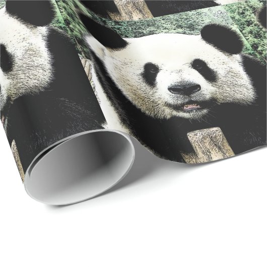 Panda Geschenkpapier (Rolleneckpunkt)