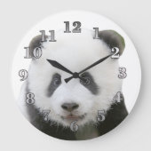 Panda-Gesicht Große Wanduhr (Vorderseite)