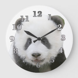 Panda-Gesicht Große Wanduhr