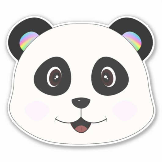 Panda Gesicht individuell geschnitten Vinyl Sticke Aufkleber (Vorderseite)