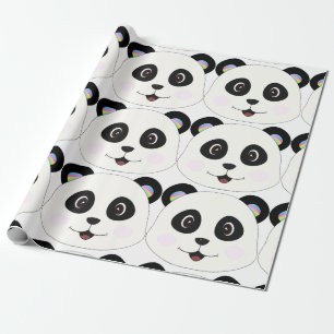 Panda-Gesicht lächeln Geschenkpapier