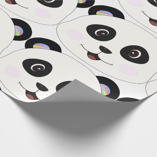Panda-Gesicht lächeln Geschenkpapier (Ecke)