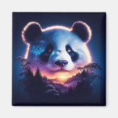 Panda Gesicht mit Surreal Forest und Sunset Magnet (Vorne)