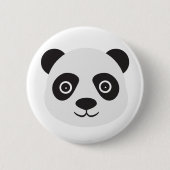Panda Gesicht Schwarz-Weiß-Bär Button (Vorderseite)