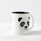 Panda Gesicht Schwarz-Weiß-Bär Zweifarbige Tasse (VorderseiteRechts)