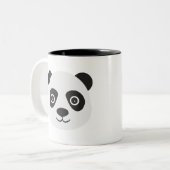 Panda Gesicht Schwarz-Weiß-Bär Zweifarbige Tasse (Vorderseite Links)