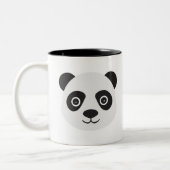 Panda Gesicht Schwarz-Weiß-Bär Zweifarbige Tasse (Links)
