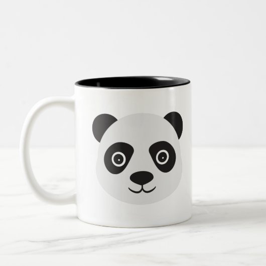Panda Gesicht Schwarz-Weiß-Bär Zweifarbige Tasse (Links)