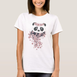Panda Gesicht und Sakura T-Shirt