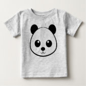 Panda-Gesicht Zeichnend Baby T-shirt (Vorderseite)
