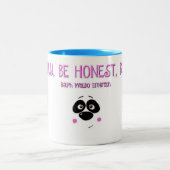 Panda-Gesichts-Tasse mit Emerson-Zitat Zweifarbige Tasse (Mittel)