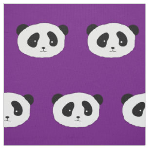 Panda-Gesichtsmuster lila Stoff
