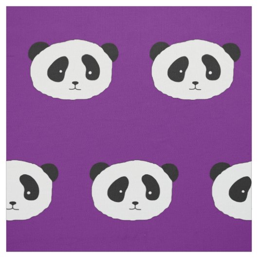 Panda-Gesichtsmuster lila Stoff (Muster)