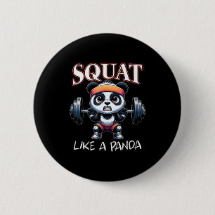 Panda-Gewichtheben Fitness Lustiger Gym-Zitat Knie Button