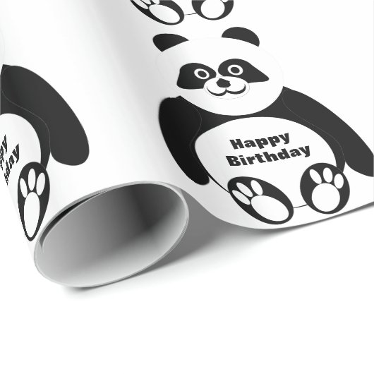 Panda-Gewohnheits-Geburtstag Geschenkpapier (Rolleneckpunkt)