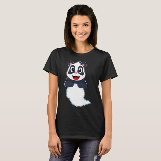 Panda Ghost Halloween T-Shirt (Vorne ganz)