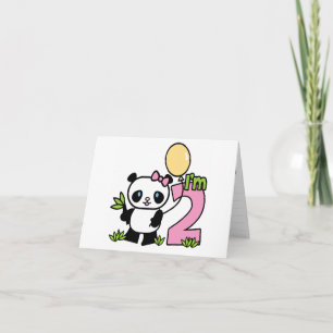 Panda Girl 2. Geburtstag Einladungen