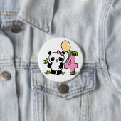 Panda Girl 4. Geburtstag Button (Beispiel)