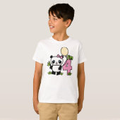 Panda Girl 4. Geburtstag T-Shirt (Vorne ganz)