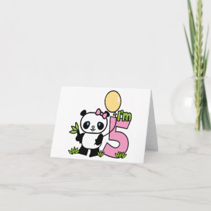 Panda Girl 5. Geburtstag Einladungen