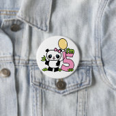Panda Girl 6. Geburtstag Button (Beispiel)