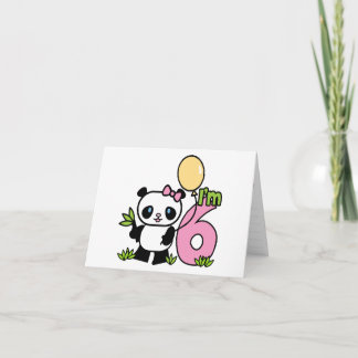 Panda Girl 6. Geburtstag Einladungen