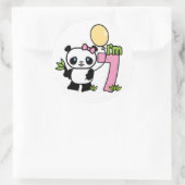 Panda Girl 7. Geburtstag Runder Aufkleber (Tasche)