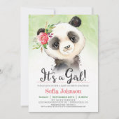 Panda Girl Baby Shower Einladung (Vorderseite)
