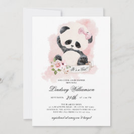 Panda Girl Baby Shower Einladung