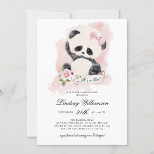 Panda Girl Baby Shower Einladung