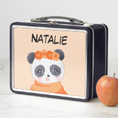 Panda Girl Orange Metal Lunch Box (Beispiel)