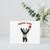 Panda Girl Ping Pong Postkarte (Stehend Vorderseite)