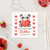 Panda Girl with Hearts Valentine Serviette (Beispiel)