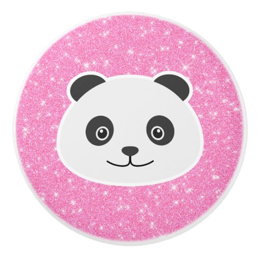 Panda Glitzer Keramikknauf (Vorderseite)
