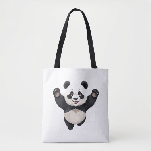 Panda glücklich spielerischer Spaß beim Springen i Tasche (Vorderseite)